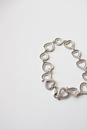Sterling Silver Two-Toned Heart Bracelet