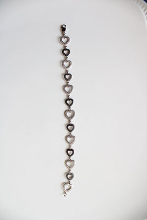 Sterling Silver Two-Toned Heart Bracelet