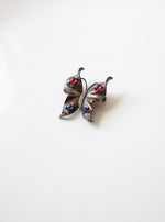 Trifari Sterling Silver Rhinestone Butterfly Pin