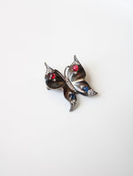 Trifari Sterling Silver Rhinestone Butterfly Pin