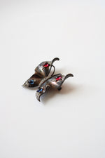 Trifari Sterling Silver Rhinestone Butterfly Pin