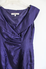 Evan-Picone Sleeveless Eggplant Purple Taffeta Dress | 4