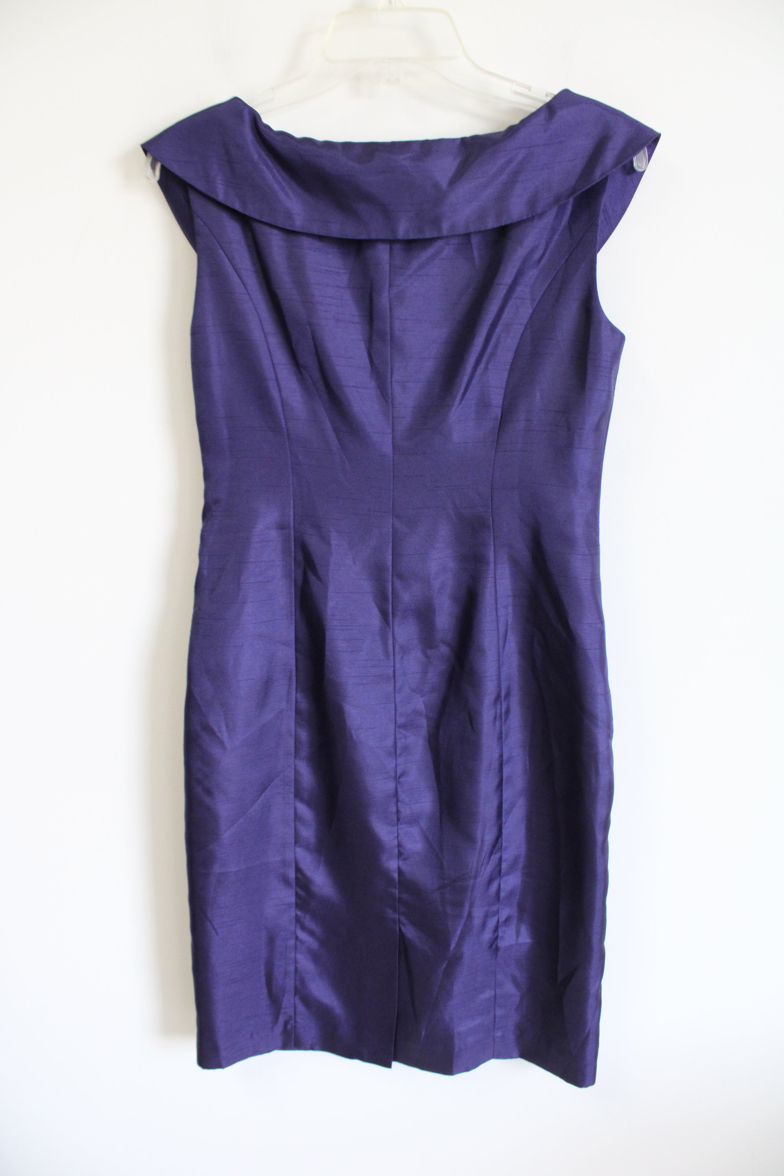 Evan-Picone Sleeveless Eggplant Purple Taffeta Dress | 4