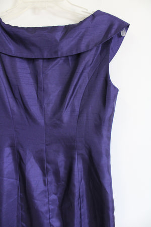 Evan-Picone Sleeveless Eggplant Purple Taffeta Dress | 4