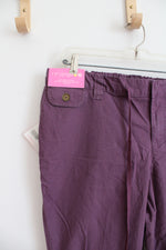 NEW Liz Lange Wide Leg Adjustable Waist Purple Maternity Pants | 8