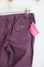 NEW Liz Lange Wide Leg Adjustable Waist Purple Maternity Pants | 8