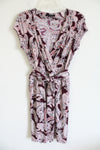 Banana Republic Pink & Maroon Paisley Tie Dress w/ Pockets | S