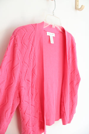 Christopher & Banks Crocheted Pink Cardigan | S