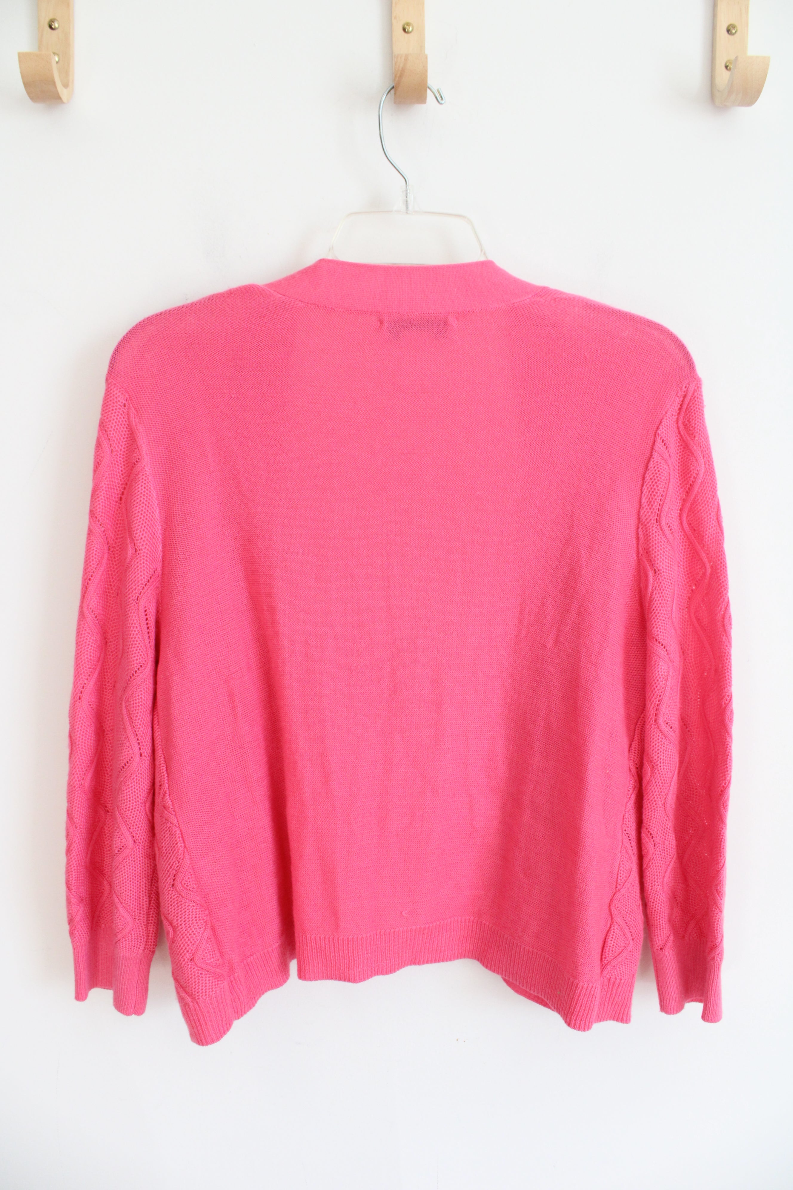 Christopher & Banks Crocheted Pink Cardigan | S