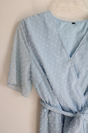 Light Blue Swiss Dotted Chiffon Dress | M