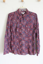 Banana Republic Red and Blue Button Down Shirt | L