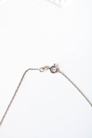 Sterling Silver Round Flower Rhinestone Pendant Necklace