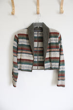 New Identity Tapestry Western Style Striped Crop Jacket | S