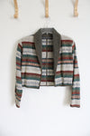 New Identity Tapestry Western Style Striped Crop Jacket | S