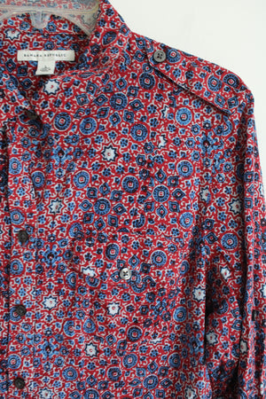 Banana Republic Red and Blue Button Down Shirt | L