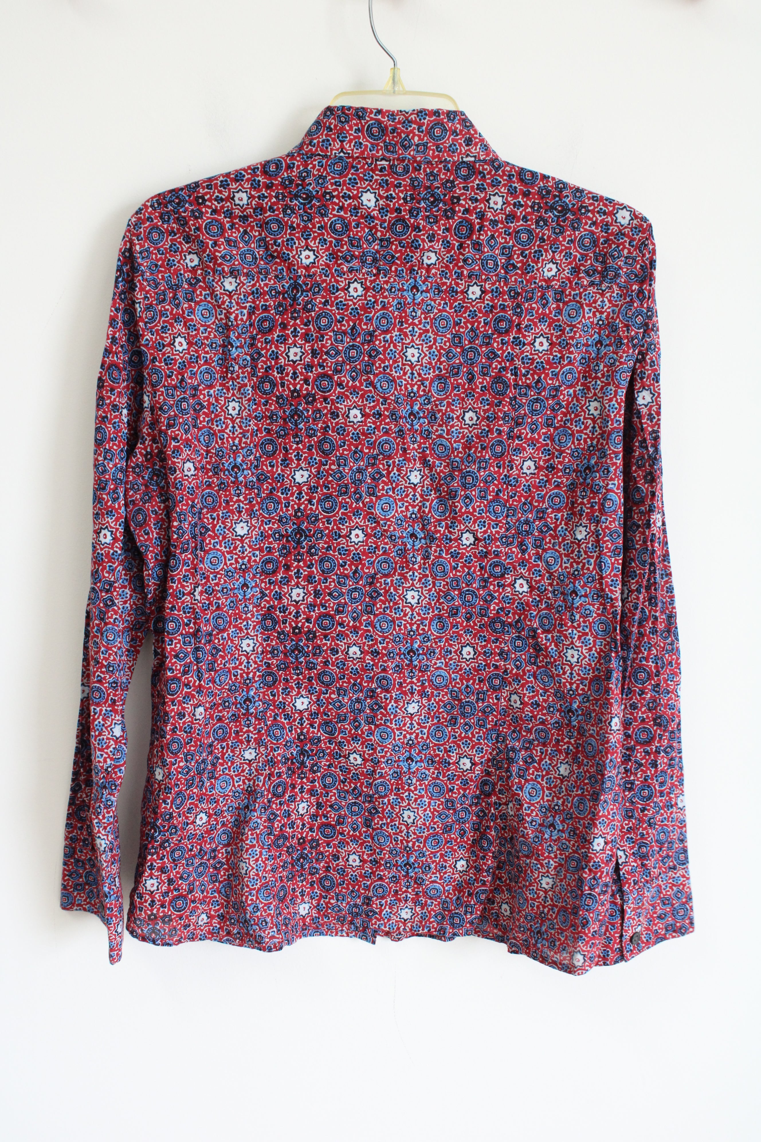 Banana Republic Red and Blue Button Down Shirt | L