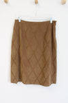 Norton McNaughton Brown Sueded Embroidered Skirt | 10 Petite