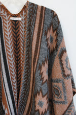 Quagga Aztec Print Poncho Cardigan | One Size