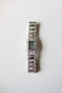 Judith Ripka Stainless Steel Rhinestone Edged Analog Watch