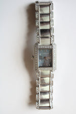 Judith Ripka Stainless Steel Rhinestone Edged Analog Watch