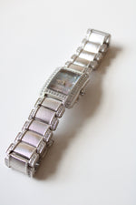 Judith Ripka Stainless Steel Rhinestone Edged Analog Watch