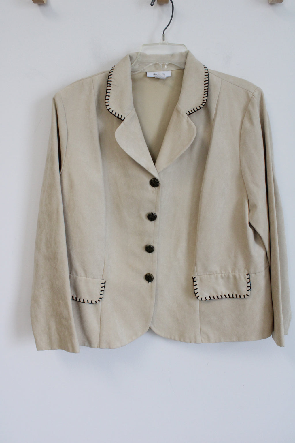 Dressbarn Tan Sueded Light Jacket | 16W