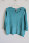 Chico's Blue Ribbed Knit Sweater | 2 (L/12)