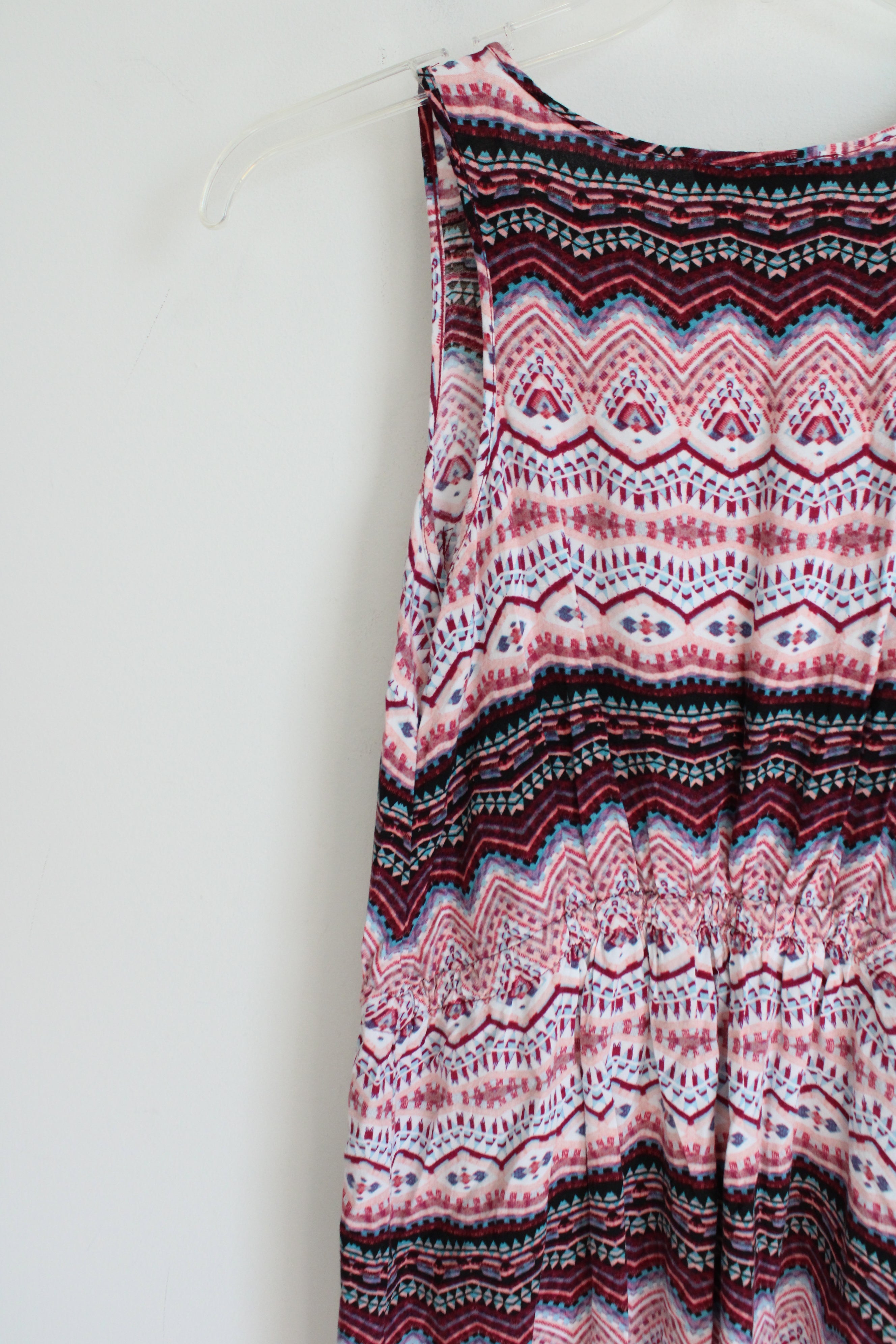 Pink Republic Aztec Patterned Rayon Dress | M