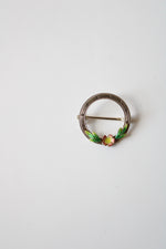 14K White Gold Round Flower Pin