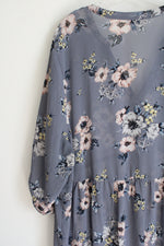 Torrid Blue Floral Chiffon High Low Sheer Blouse| 3 (3X)