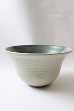 Blue & Tan Variegated Clay Pottery Large Bowl | 11"