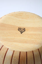 Dansk Wooden Striped Large Salad Bowl | 16"