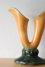 Hull Antique Double Medley Yellow Vase