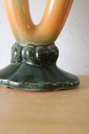 Hull Antique Double Medley Yellow Vase