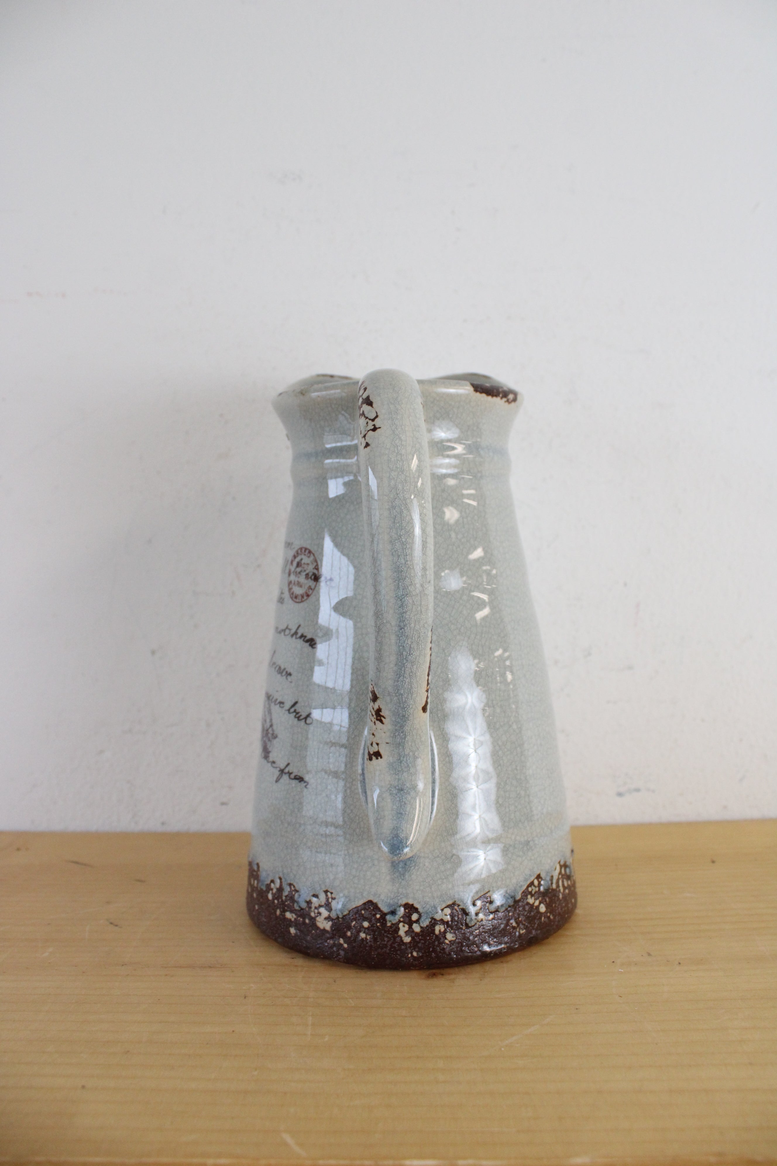 Antique Gray Ceramic Pitcher