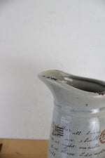 Antique Gray Ceramic Pitcher