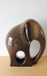 Brown Ceramic Elephant Shelf Decor