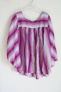 Lane Bryant Purple Striped Blouse | 26/28