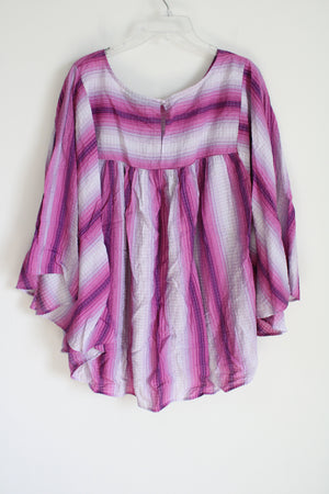 Lane Bryant Purple Striped Blouse | 26/28