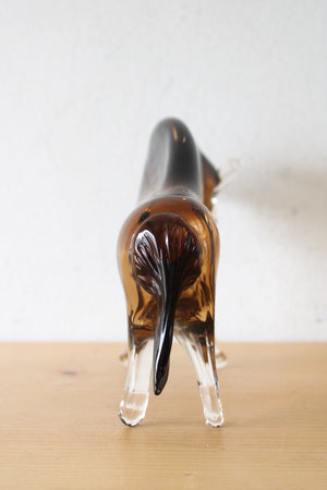 Murano Glass Brown Ombre Bull Sculpture