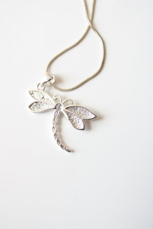 Sterling Silver Dragonfly Pendant Necklace