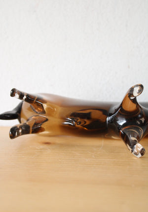 Murano Glass Brown Ombre Bull Sculpture