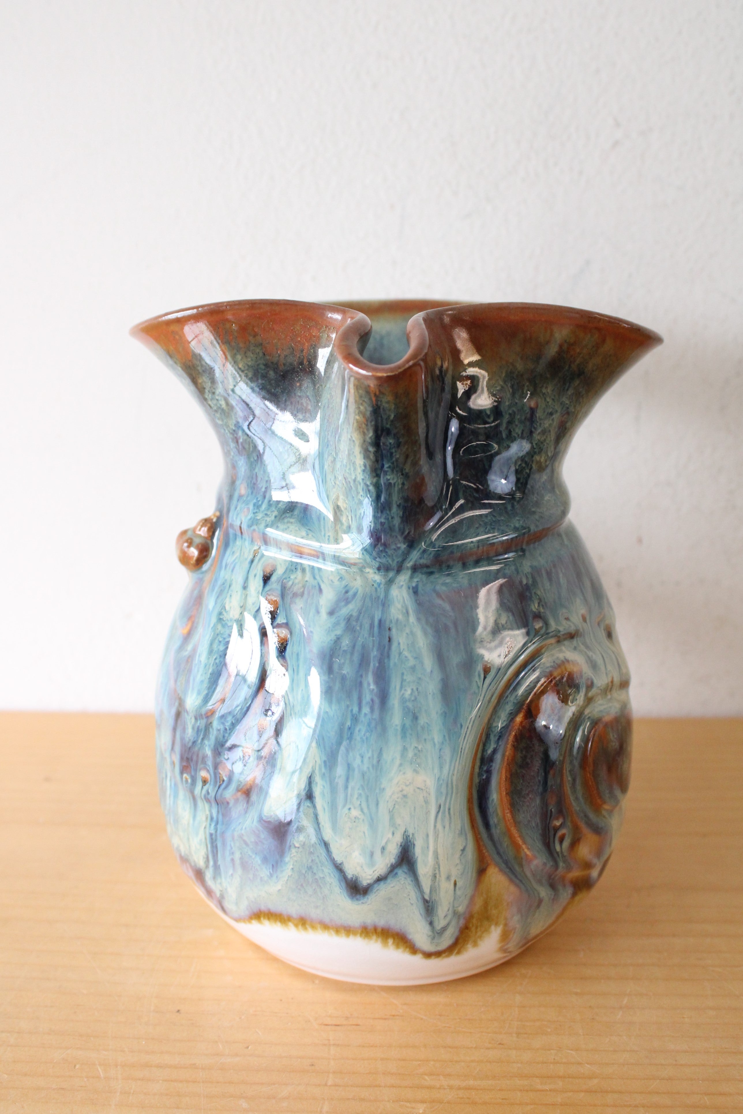 Blue Glazed Pottery Pitcher