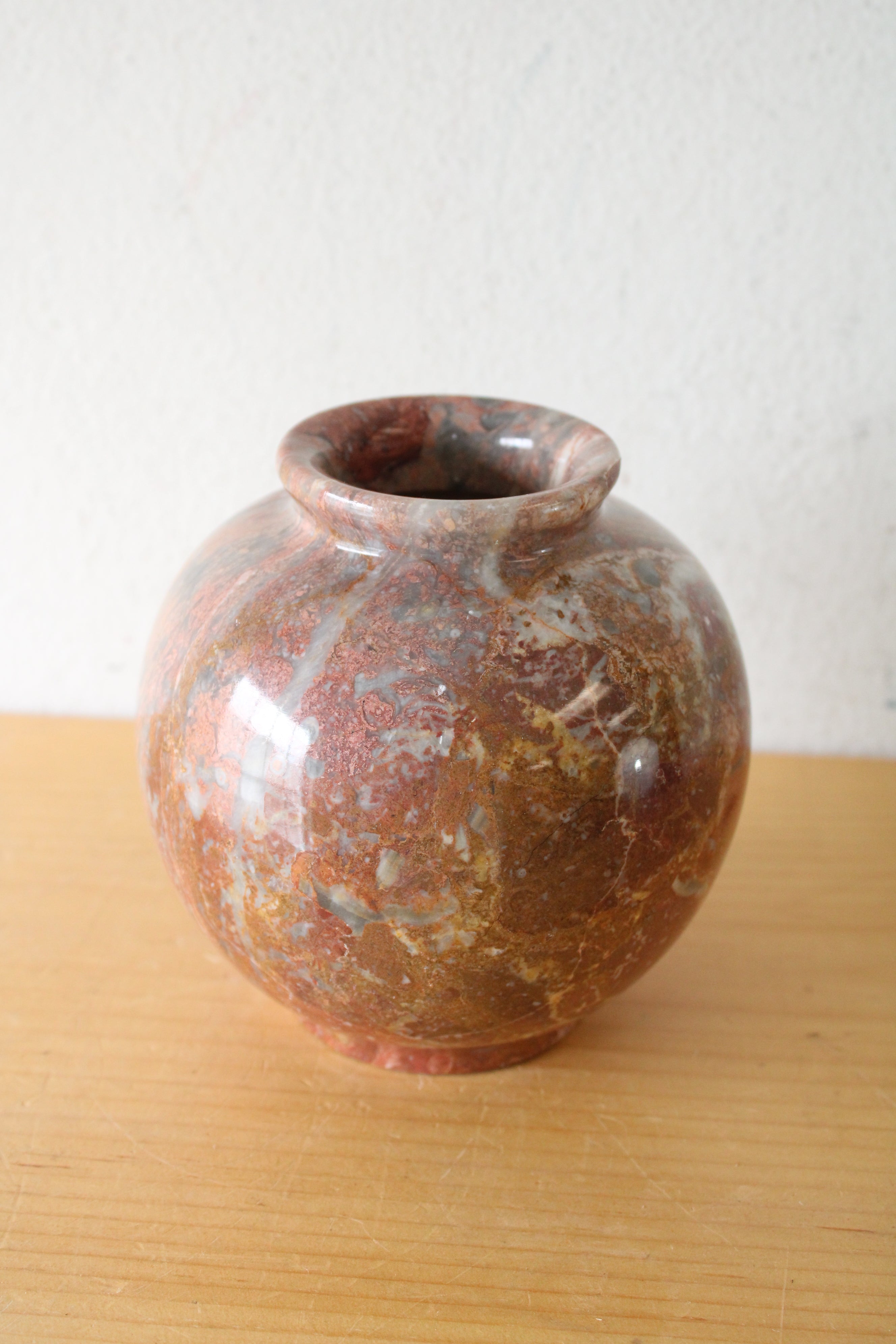 Solid Marble Clay Red Colored Vase