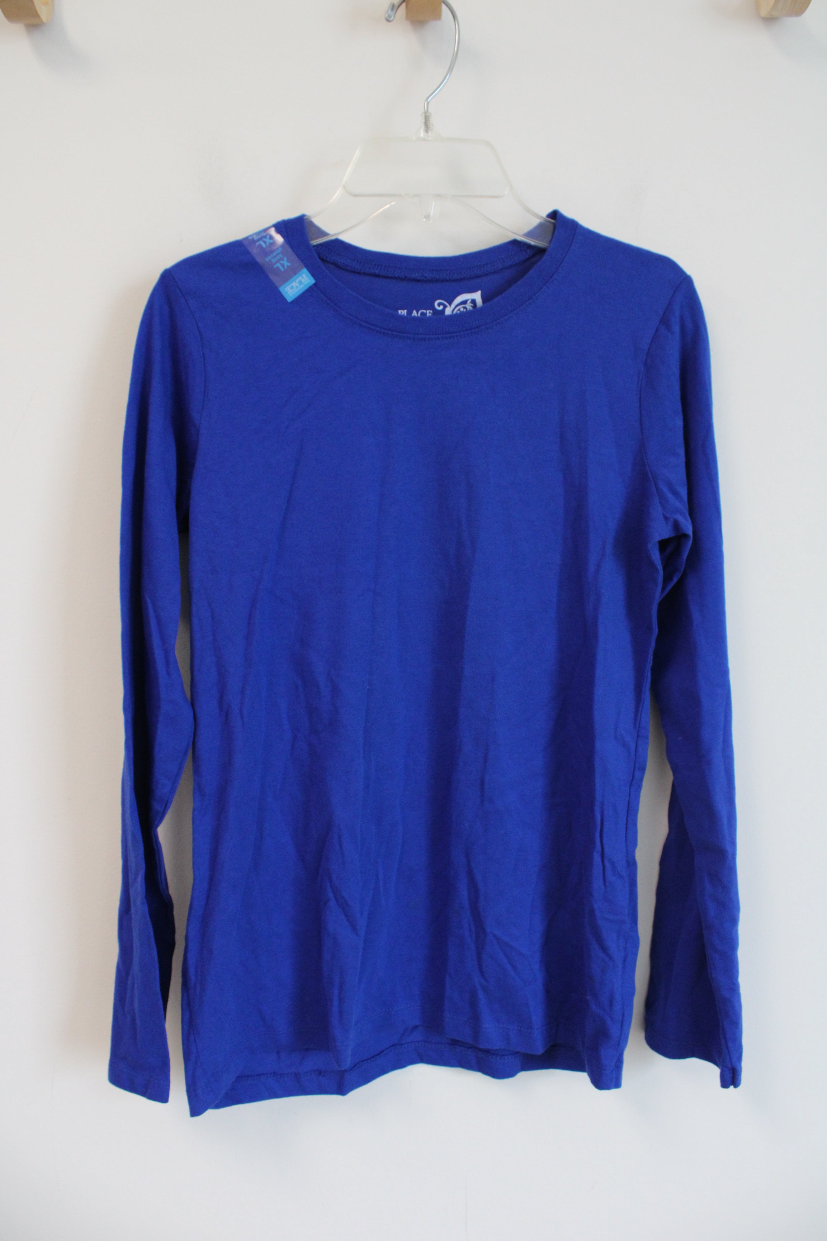 NEW The Children's Place Heart Design Blue Long Sleeved Shirt | Youth XL (14)