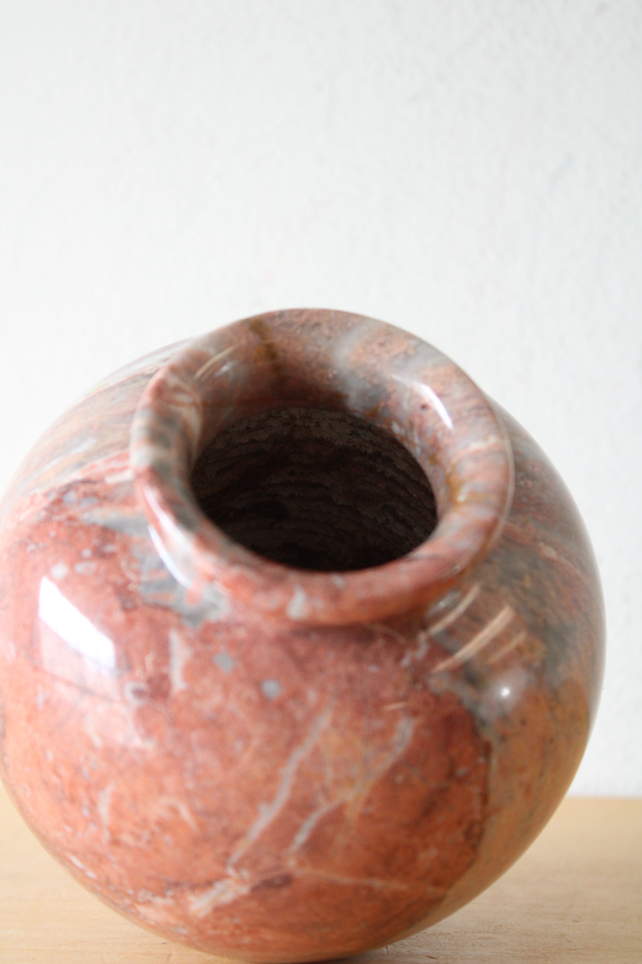 Solid Marble Clay Red Colored Vase