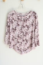 Elle Pink & Burgundy Floral Long Sleeved Blouse | XS