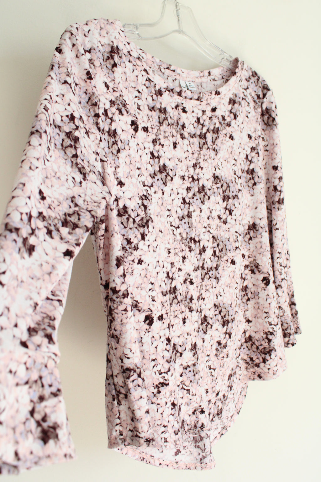 Elle Pink & Burgundy Floral Long Sleeved Blouse | XS