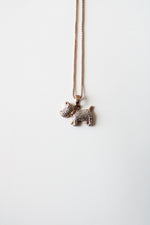 Rose Gold Plated Sterling Silver Scottish Terrier Pendant Necklace