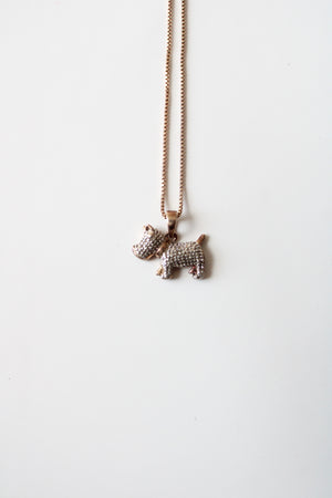 Rose Gold Plated Sterling Silver Scottish Terrier Pendant Necklace
